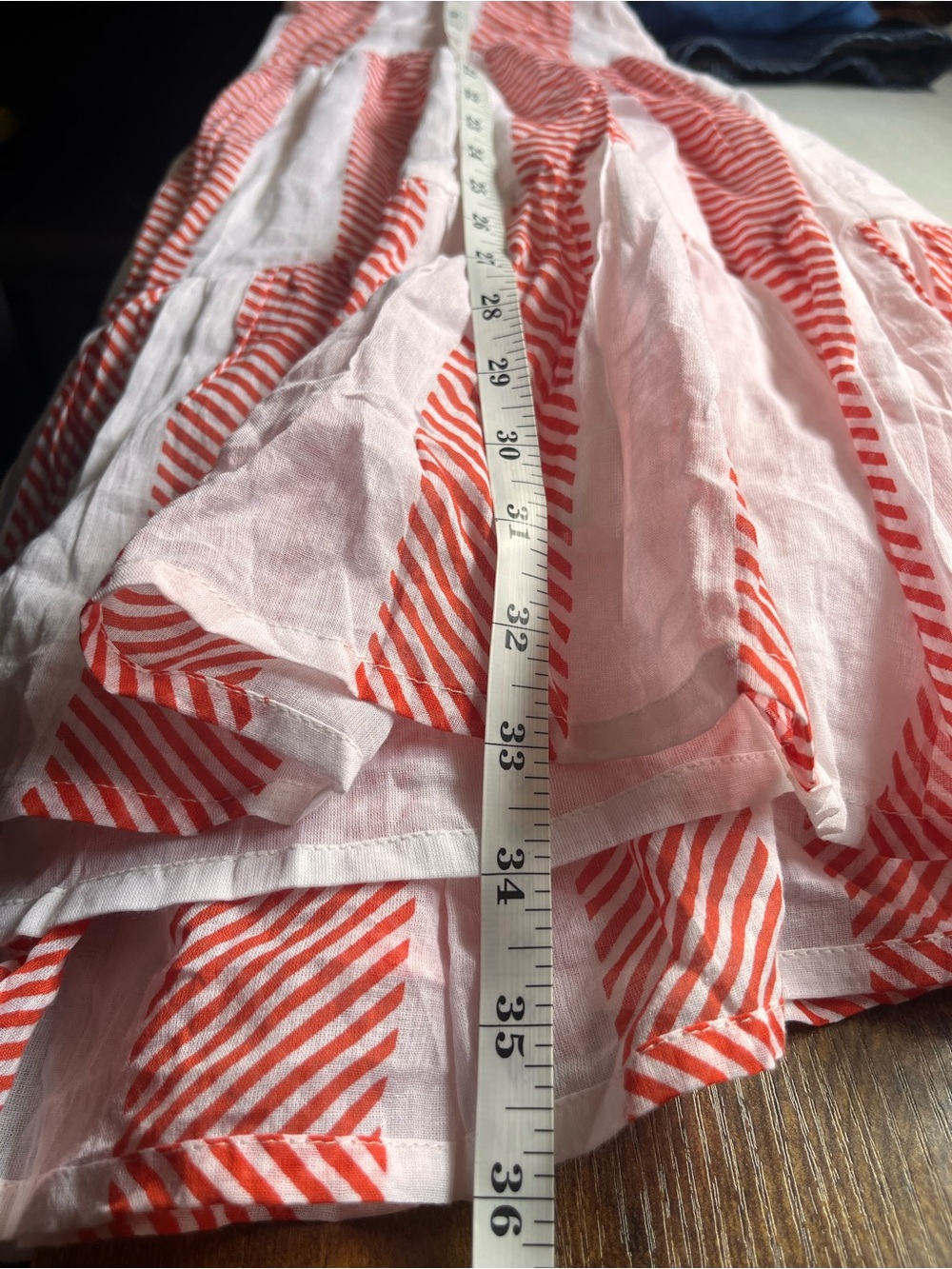 Oliphant NEW Coral and White Striped Tiered Mini Dress XL - Picture 14 of 14